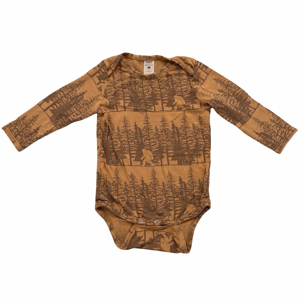 Kate Quinn Big Yeti Sasquatch Print Long Sleeve Bodysuit 6-12M